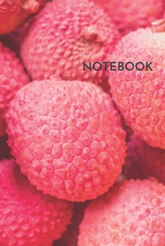 Paperback Notebook: Pink Lychee Fruits Blank Lined Wide Ruled Notebook 6x9 Inches 100 Pages Book
