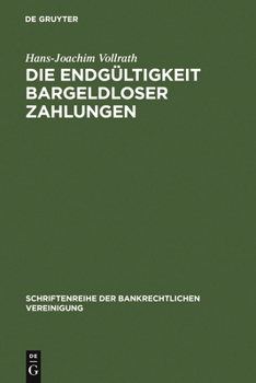 Hardcover Die Endgültigkeit bargeldloser Zahlungen [German] Book