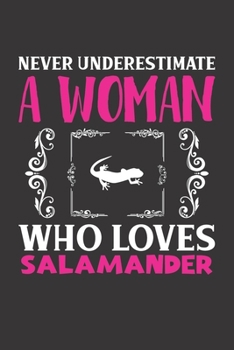 Never Underestimate A Woman Who Loves Salamander: Salamander Lovers Girl Women Dot Grid Journal Notebook 6x9 120 Pages