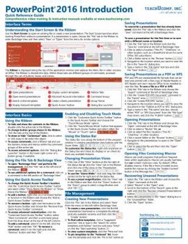 Pamphlet Microsoft PowerPoint 2016 Introduction Quick Reference Training Tutorial Guide (Cheat Sheet of Instructions, Tips & Shortcuts - Laminated Card) Book