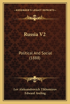 Paperback Russia V2: Political And Social (1888) Book