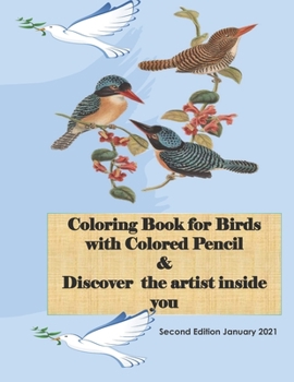 Paperback Coloring Book for Birds with Colored Pencil & Discover the artist inside you Book