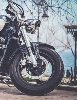 Motorcycle Notebook Large Size 8.5 x 11 Ruled 150 Pages