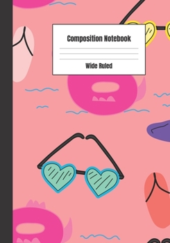 Paperback Composition Notebook: Swimming Flamingo Theme Book