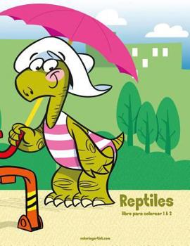 Paperback Reptiles libro para colorear 1 & 2 [Spanish] Book