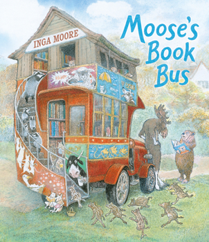 Hardcover Moose's Book Bus Book
