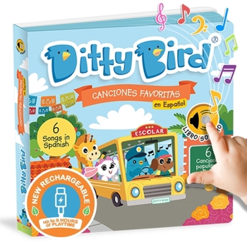 Ditty Bird | Canciones Favoritas | Interactive Musical Sound book for toddlers 1- 3 | Bilingual Libro sonoro en español Las Ruedas del Autobús