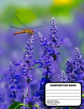 Paperback Dragonfly Composition Book - 200 College Ruled Pages, 7 1/2 by 9 3/4 Inches Book