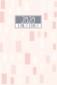 Paperback 2020 Daily Diary: A5 Day on a Page to View Full DO1P Planner Lined Writing Journal - Pretty Baby Pink Rectangles Pattern Book