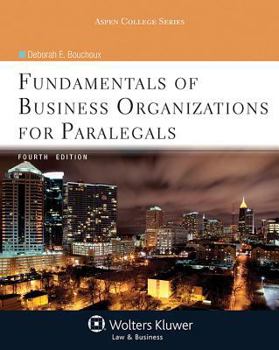 Paperback Fundamentals of Business Organizations for Paralegals (Aspen College) Book
