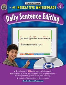 Paperback Interactive Learning: Daily Sentence Editing Grd 6 [With CDROM] Book