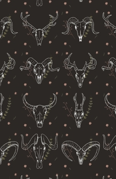 Paperback Bullet Dot Grid Journal: Mystical Witchy Animal Skulls Plants Flowers Pattern, Dotted Grid, (5.5 x 8.5) Book