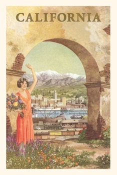 Paperback Vintage Journal California Woman Waving Book