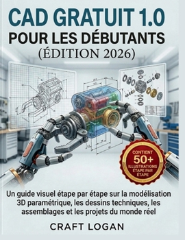 CAD gratuit 1.0 pour les débutants (Édition 2026): Un guide visuel étape par étape sur la modélisation 3D paramétrique, les dessins techniques, les ... et les projets du monde réel (French Edition)