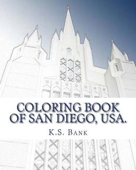 Paperback Coloring Book of San Diego, USA. Book
