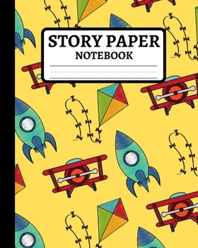 Paperback Story Paper Notebook: Primary Elementary Composition Journal In Yellow Colour, Dashed Midline Exercise Book For School Book