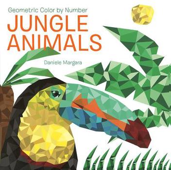 Paperback Geometric Color by Number: Jungle Animals Book