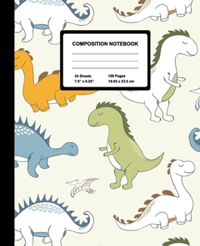 Composition Notebook: Cool Dinosaurs | Wide Ruled Paper Journal | Blank Lined Workbook for Teens Kids Students Girls, for Home School & Writing Notes