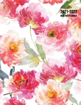 Paperback 2021-2022 Monthly Planner: Large Two Year Planner with Floral Cover (Volume 3) Book