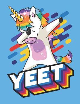 Paperback Yeet: Blue Dabbing Unicorn Notebook Book