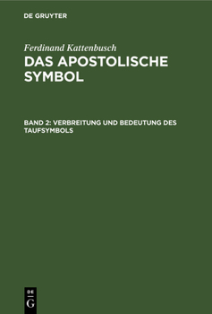 Hardcover Verbreitung Und Bedeutung Des Taufsymbols [German] Book