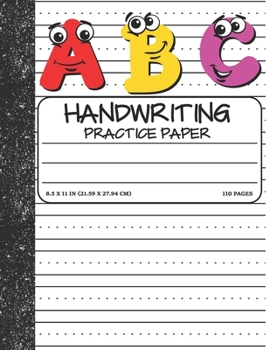 Paperback Handwriting Practice Paper: Dotted Mid-lines 110 Pages Uppercase and Lowercase Writing Sheets Notebook For Kids (Kindergarten To 3rd Grade Student Book