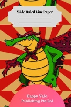 Paperback Cute Retro Alligator Theme Wide Ruled Line Paper Book