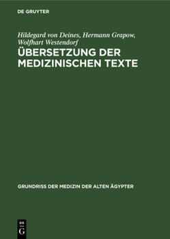 Hardcover Übersetzung Der Medizinischen Texte [German] Book