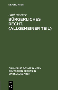 Hardcover Bürgerliches Recht. (Allgemeiner Teil) [German] Book