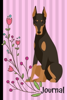 Journal: Doberman Dog Pink Journal Lined Blank Paper Diary