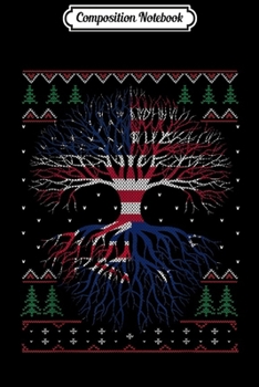 Composition Notebook: Australian Roots American Grown Flag Ugly Christmas  Journal/Notebook Blank Lined Ruled 6x9 100 Pages