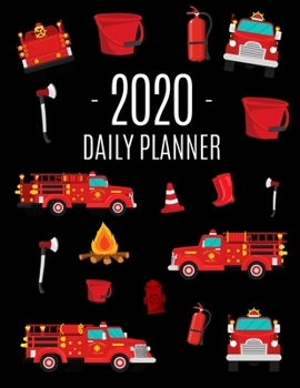 Paperback Fire Truck Planner 2020: Stylish Daily Organizer: January - December (12 Months) Beautiful Large Fire Engine Year Calendar Scheduler Fire Briga Book