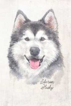 Siberian Husky Dog Portrait Notebook: Blank Dot Grid Journal for Dog Lovers, Dog Mom, Dog Dad and Pet Owners | 6x9 | 5MM Dot Grid Pages (Watercolor Dog Journals)