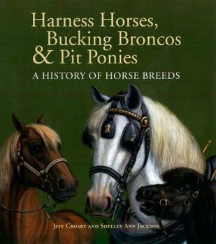 Hardcover Harness Horses, Bucking Broncos & Pit Ponies: A History of Horse Breeds Book
