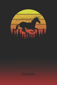 Journal: Blank Unicorn Art Personal Writing Diary | Old School Retro Vintage Sunset 80s Cover | Daily Journalism Diaries for Journalists & Writers | ... Set Goals & Write about your Life & Interests
