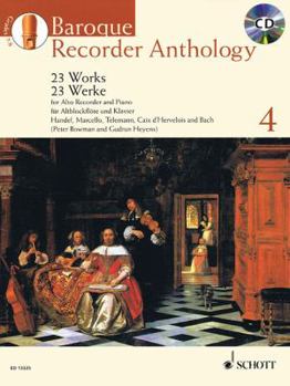 Hardcover Baroque Recorder Anthology, Vol. 4: 23 Works for Alto Recorder and Piano with a CD of Performances and Backing Tracks Book