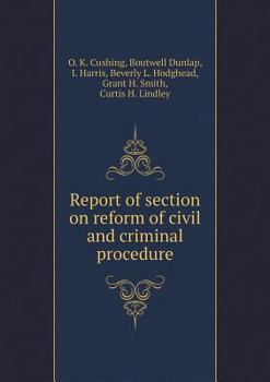 Paperback Report of section on reform of civil and criminal procedure Book