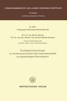 Paperback Grundlagenuntersuchungen Zur Herstellung Eines Eisen-Glas-Verbundwerkstoffes Aus Gangarthaltigem Eisenschwamm [German] Book