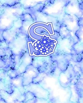 Paperback S: Gorgeous Marble Monogram Initial Notebook with flower design on each page Book