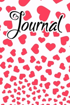 Paperback Journal: Journal for women to write Scarlet Red Falling Hearts Book
