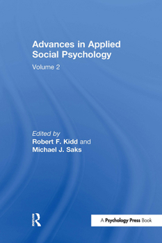 Hardcover Advances in Applied Social Psychology: Volume 2 Book