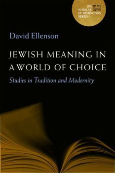 Hardcover Jewish Meaning in a World of Choice: Studies in Tradition and Modernity Volume 9 Book