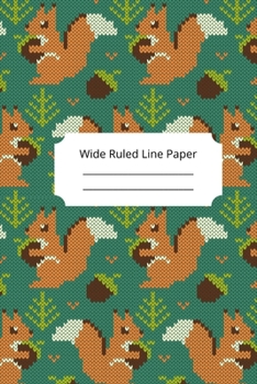 Baby Squirrel Theme Wide Ruled Line Paper