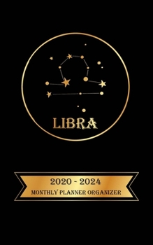 Monthly Planner Organizer: 5 Year Monthly Pocket Planner: 60 month Calendar for Academic Agenda Schedule, Zodiac Libra Cover Design