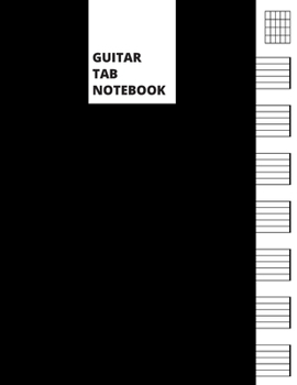 Paperback Guitar Tab Notebook: Blank Guitar Tablature Book With Chord Diagrams - Minimalist Black Book