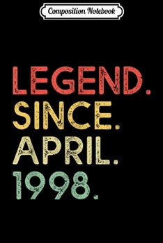 Composition Notebook: Legend Since April 1998 21st Birthday 21 Years Old Journal/Notebook Blank Lined Ruled 6x9 100 Pages