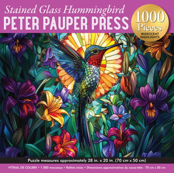 Misc. Stained Glass Hummingbird 1000-Piece Jigsaw Puzzle (Gold Foil Highlights) Book