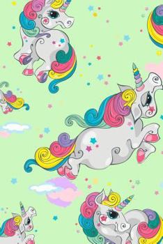 Paperback Composition Book: College Ruled Notebook Composition Book Diary Unicorn on Green Cover Book