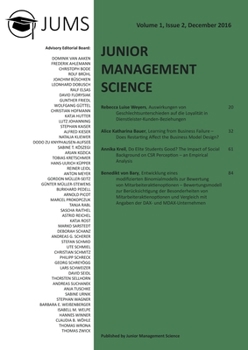 Paperback Junior Management Science, Volume 1, Issue 2, December 2016 [German] Book