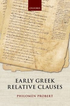 Hardcover Early Greek Relative Clauses Book